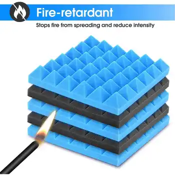 

6PCS Studio Acoustic Soundproof Foam Sound Absorption Treatment Flat Panel Tile Wedge Protective Sponge
