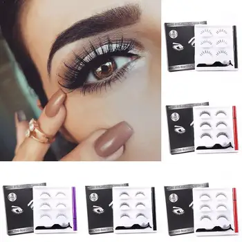 

3 Pairs Magnetic Eyelashs With Magnet Liquid Eyeliner Magnetic Lashes Long And Lasting Tweezer Eyelash Waterproof Set Exten N0G9