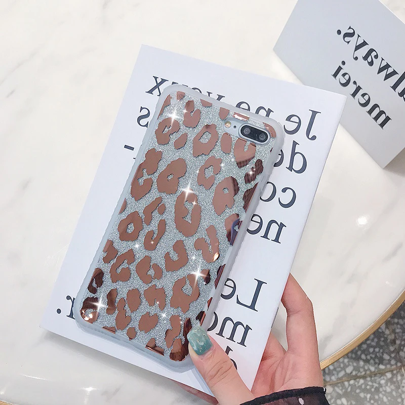 2 Зеркальный Леопардовый принт чехол для iPhone X XS 7 8 Plus 6 6s мягкий TPU золотой блестящий чехол Для iPhone 7 8 Plus 6s X XS 7 8 Plus 6 6s - Цвет: 2