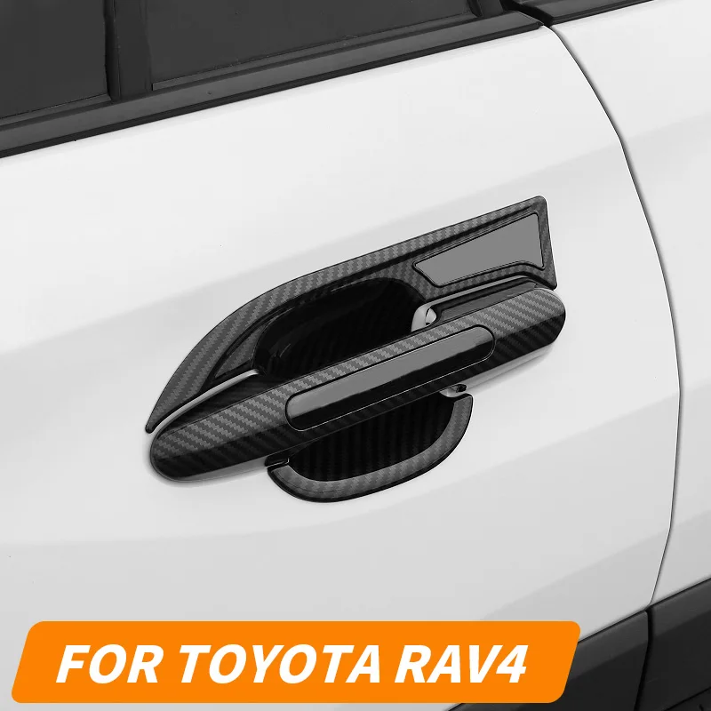 Наклейки на внешнюю дверную ручку из углеродного волокна ABS наклейки для Toyota RAV4