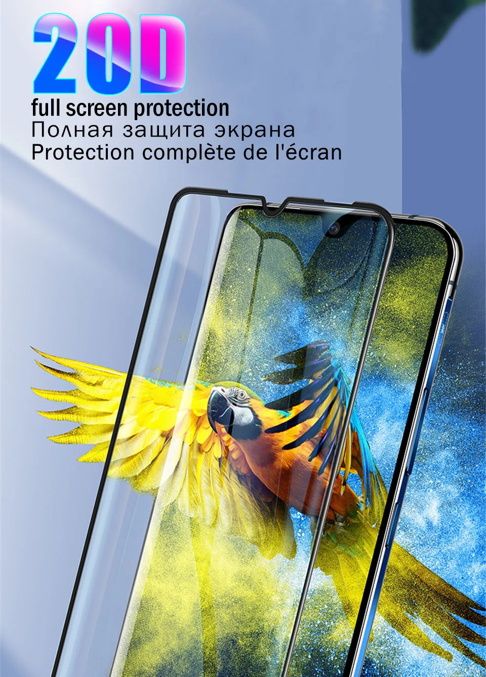20D полное покрытие из закаленного стекла для Xiaomi Redmi Note 8 7 Pro Защитное стекло для Redmi K20 Note 5 6 Pro 6A 8A изогнутая пленка