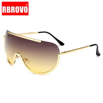 

RBROVO 2020 One-piece Alloy Sunglasses Women Classic Round Sun Glasses Metal Candy Colors Outdoor Oculos De Sol Feminino UV400