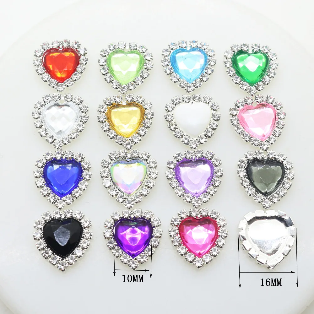 10, Pink Heart Buttons, Heart Shaped Buttons, 10mm Buttons