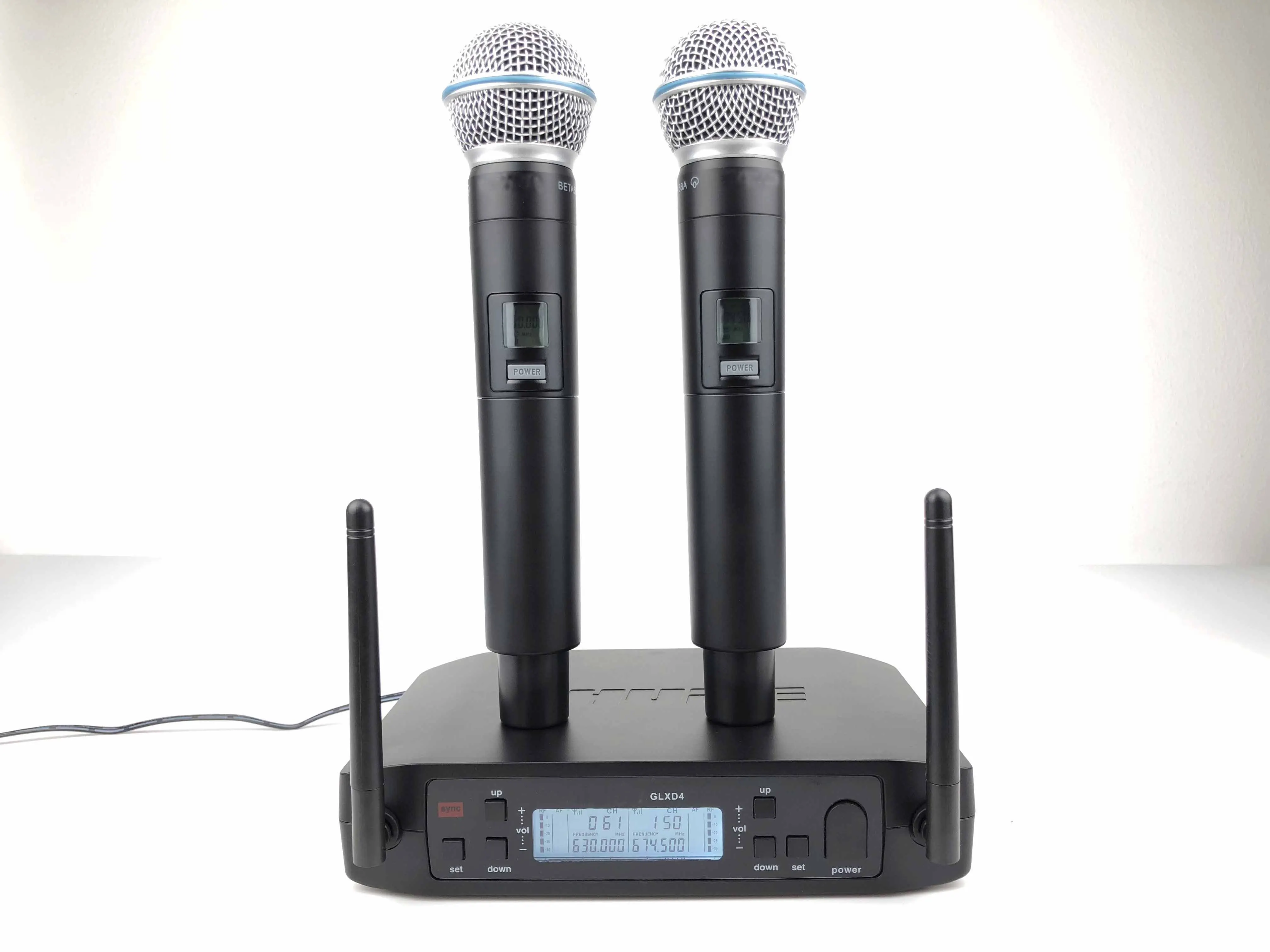 Высокое качество GLXD4 UHF беспроводной микрофон системы Двухканальный беспроводной микрофон с Чехол полета для горячей продажи