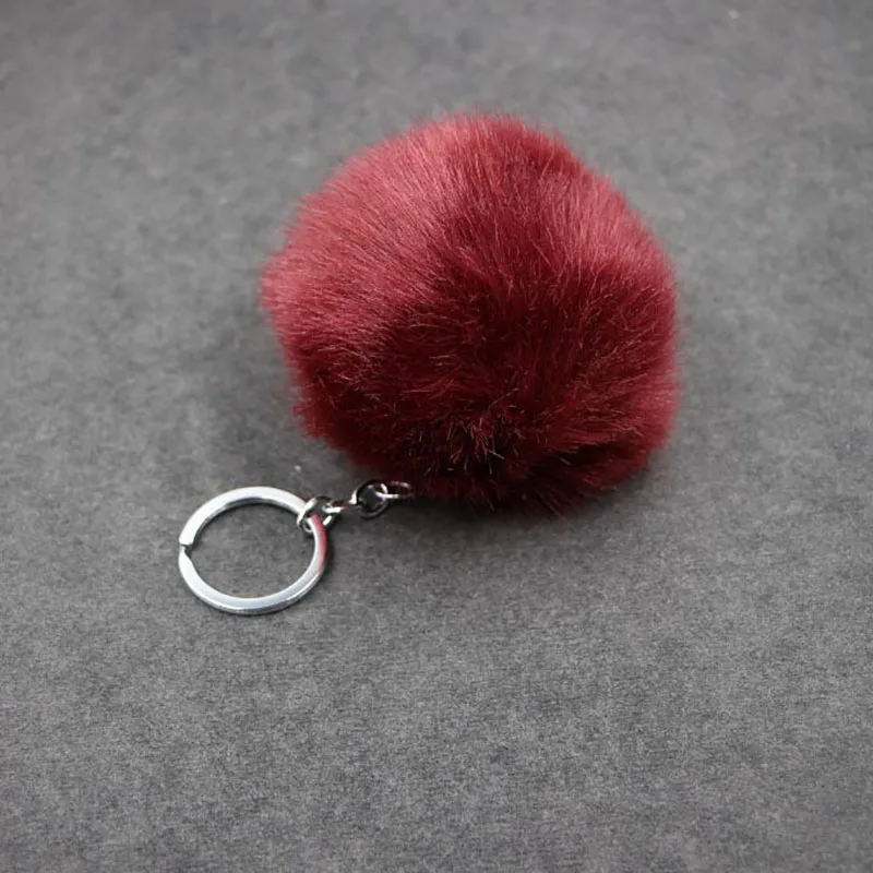 Fluffy Fur Pompom Key Chain Plush Toys for Children Soft Artificial Rabbit Fur Ball Keyring Girls Bag Hang Pendant Kids Gift Toy