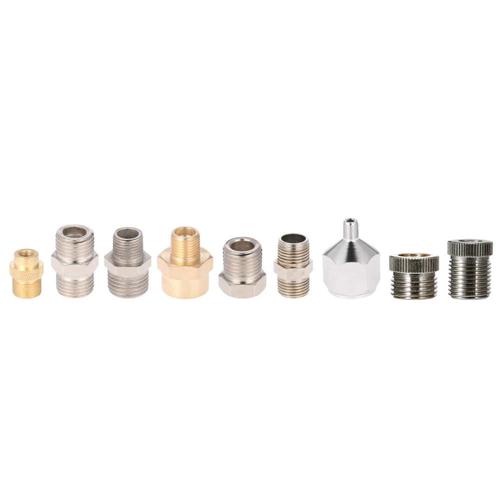 Professional 9pcs Airbrush Adaptor Kit Fitting Connector Set For Compressor& Airbrush Hose Convert Plug
