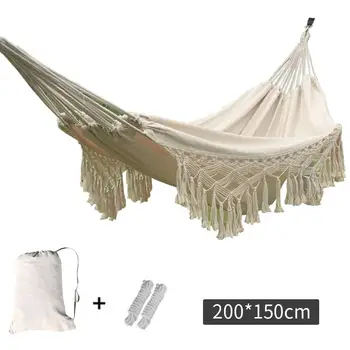 

Nordic 2 Person Hammock Boho Large Brazilian Macrame Fringe Double Deluxe Hammock Swing Net Chair Outdoor Indoor Hanging Deco