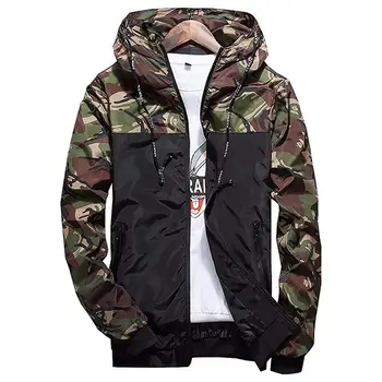 

Men's Spring Autumn Trench Casual Coat Camouflage Slim Jacket Men Hoodies Waterproof Windproof Breathable And Warm Long Sleeve