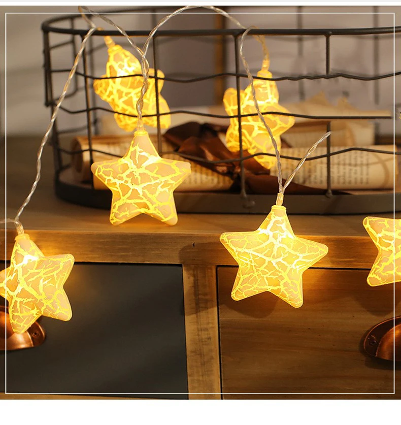 QYJSD трещина звезда гирлянда светильник гирлянда декоративная Рождественская елка Свадьба год Фея Hanukkah домашний праздничный Декор Светильник s