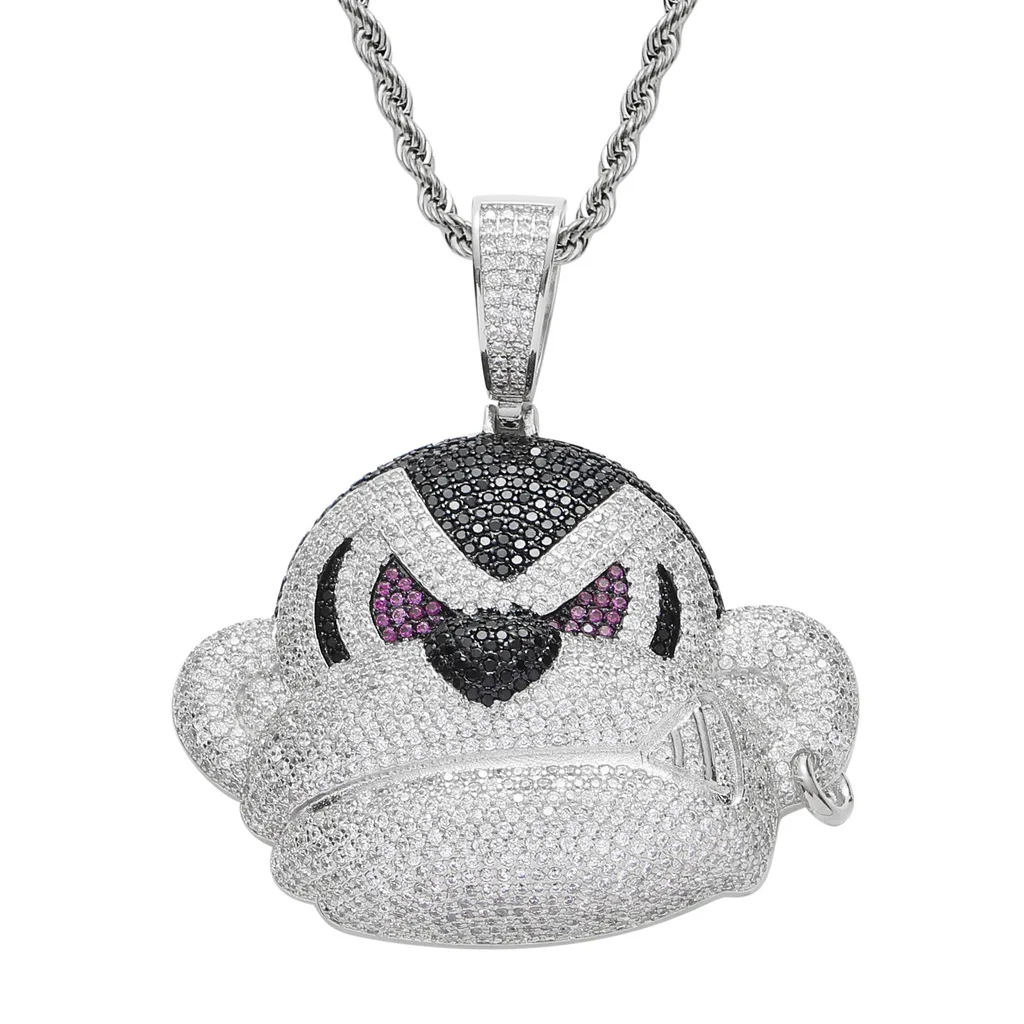Cute Cartoon Gorilla Rhinestone Pendant 