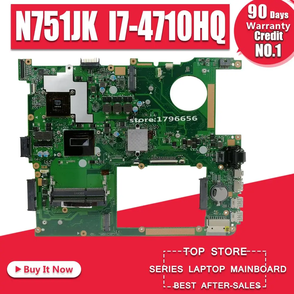 N751JK For Asus N751J Motherboard Laptop I7-4710HQ EDP card with GTX850 Graphics Tests motherboard test 100% ok | Компьютеры и офис