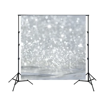 

silver glitter Bokeh backdrop vinyl cloth background for baby children portrait photo studio photophone backdrop props D-2403