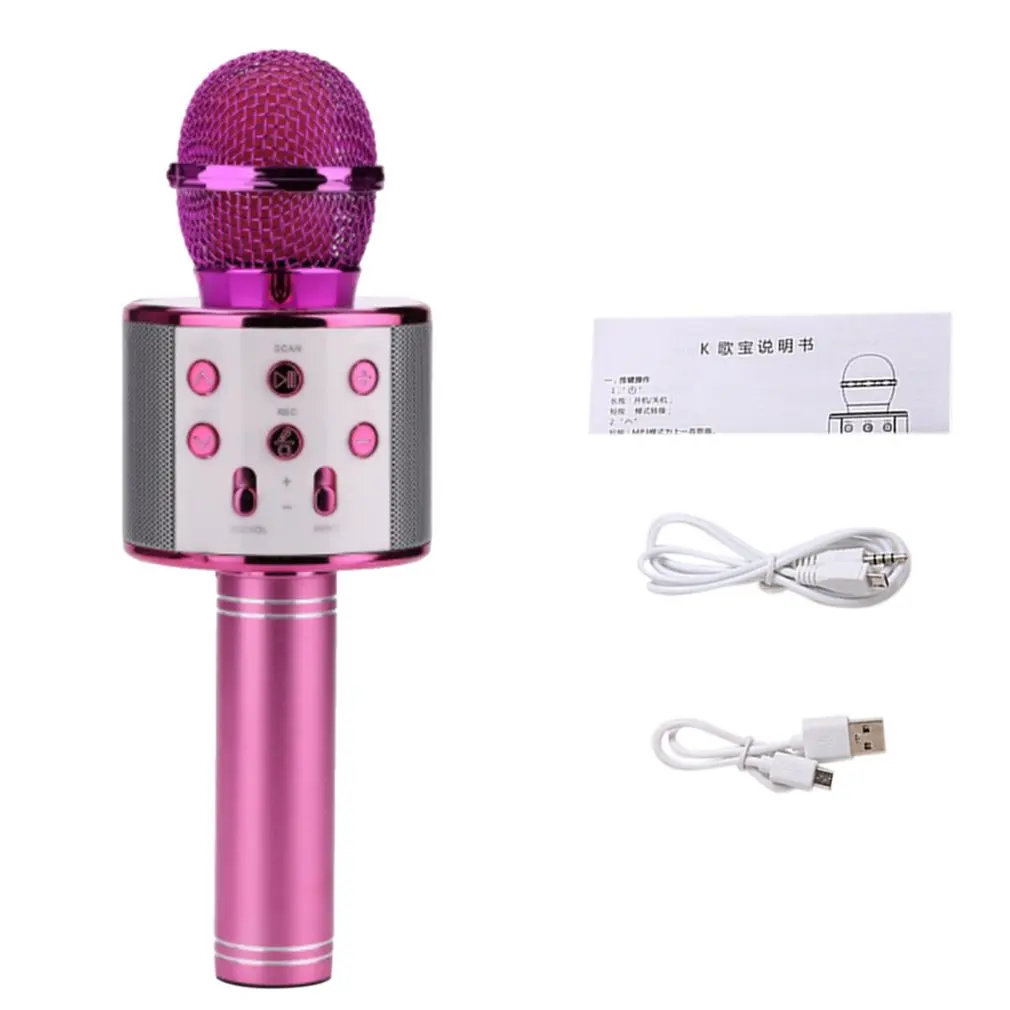 

Wireless Bluetooth Microphone Handheld Microphone Home KTV Music Playing built in Bluetooth speaker Portable Microphone