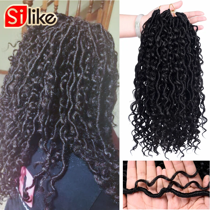 Silike 14 &quotБогиня Locs вязание крючком на крючках накладные волосы синтетика
