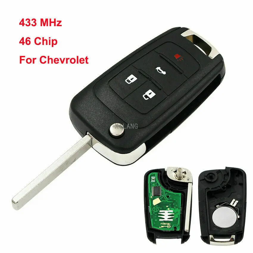 

4 Buttons Folding Remote Control Car Key 433MHz ID46 Chip for Chevrolet Cruze