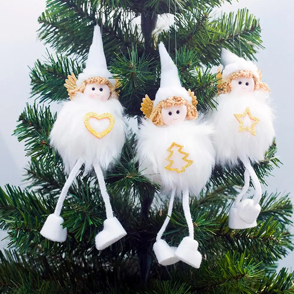 

3pcs/set Christmas Angel Doll Decoration Home Xmas Party New Year Gift Table Shine Decor Kids Toy