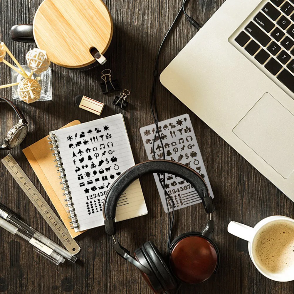 20 шт. DIY искусство для дневника пластиковые скрапбукинга Расписание Книга журнал трафареты выдолбленный блокнот планировщик чертеж шаблон Блокнот