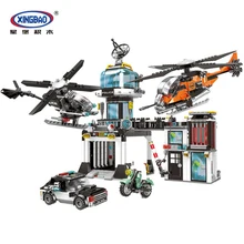 XINGBAO 10001 New Creative City Police Series Building Blocks The Police Operational Command Station Set Building Blocks Bricks building the operational data store