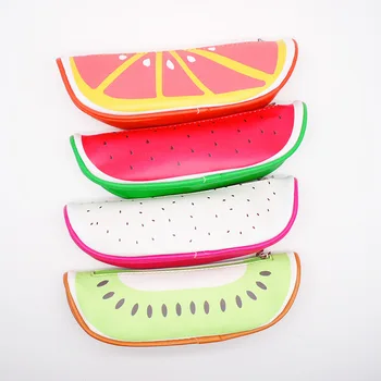 

New Arrive Cute Fruit Pattern Pencil Case Girl Watermelon Orange Storage Bag Student Kiwi Dragon Fruit School Supply Stationery