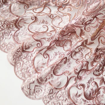 

W225 large positioning flower sequins embroidery soft mesh waves lace lace fabric