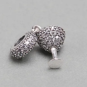 

S925 Pendant DIY Jewelry Night Out Dangle Charm fit Lady Bracelet Bangle Girl Gift Clear CZ