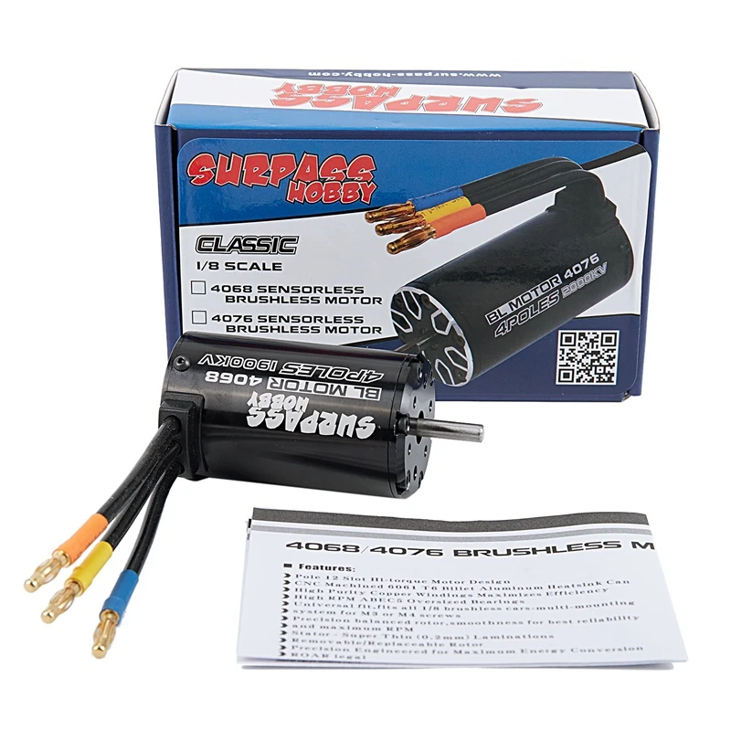 SURPASS HOBBY 4068 1900KV 4P бесщеточный двигатель для 1/8 RC гоночный автомобиль грузовик Truggy на дороге