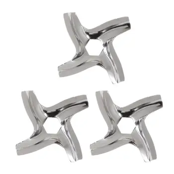 

3PCS Stainless Steel Metal Meat Grinder Parts 4 Blade Hexagon Mincer Knife