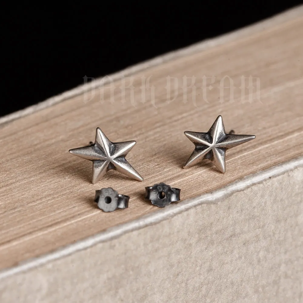 

Лидер продаж, стильные серьги-гвоздики с пятиконечными звездами, оригинальные серьги из 100% стерлингового серебра 925 с искусственными ушками, ювелирные изделия унисекс на день рождения