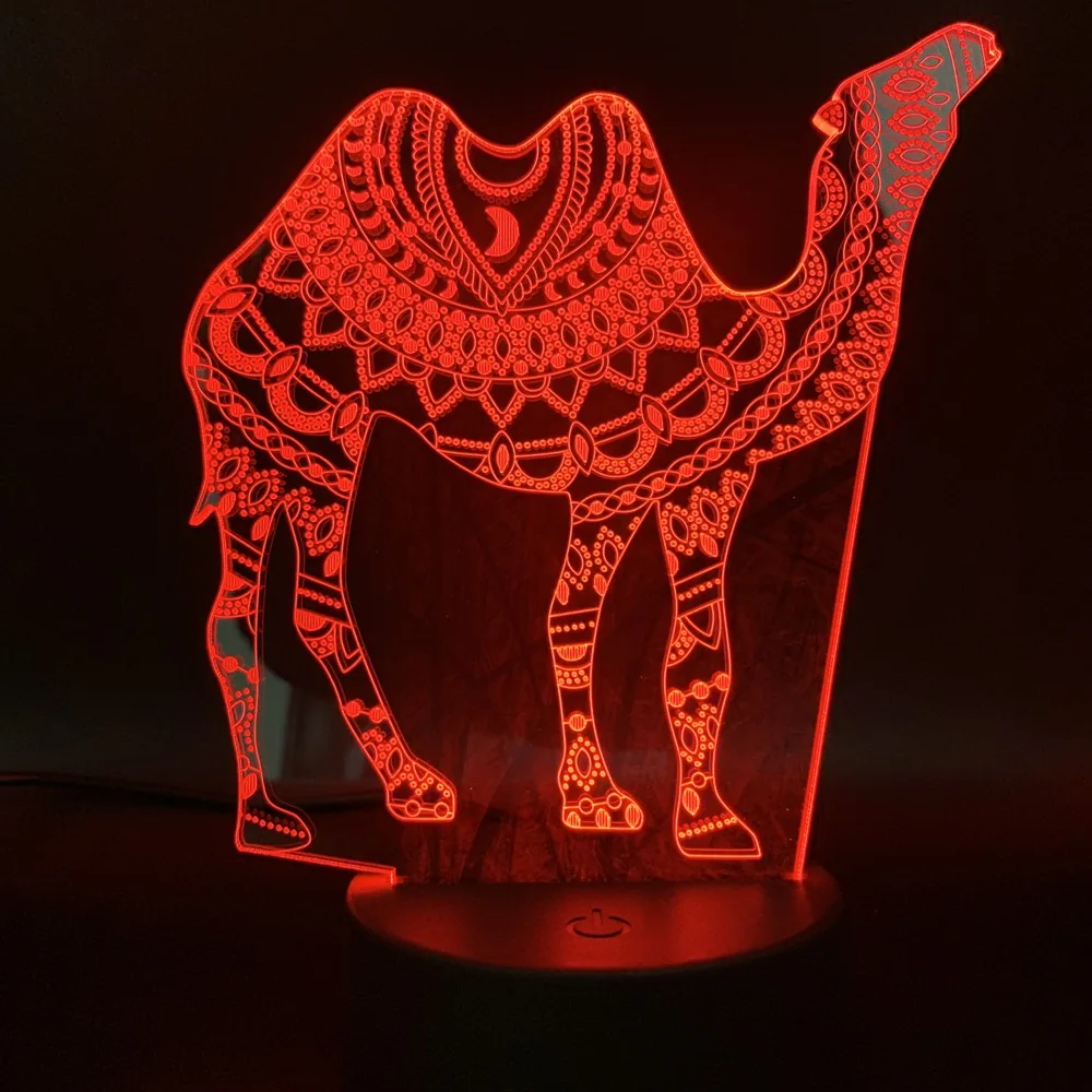 Дети ребенок номер 3d лампа Arabesque желтовато коричневый Креативный светодиодный