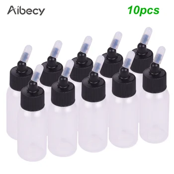 

10Pcs Aibecy Box each 1.2-Ounce(35cc) Airbrush Paint Bottles Jars Pots with Lid Adapter Cap Scale Line Dual-Action Siphon Feed