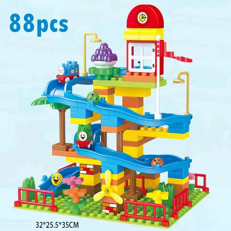 

Marble Run Compatible Duploed Puzzle DIY Building Blocks Consrtuctor Slide Castle Marbles Track Blocks Assembly Children's Toys
