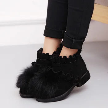 

Shoes 2019 Winter Girls Boots Plush Children Snow Motorcycle Boots Rome Martin Boots Winter Kids Shoes