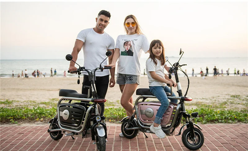 400W 80KM 48V Powerful Electric Bike Electric Bicycles Parent Car AdultsGirls Mini Foldable Electric Scooter BlackPink (2)