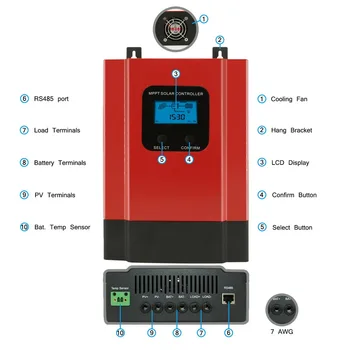 

40A 60A ESmart3 Solar Charge Controller 48V 36V 24V 12V Auto Backlight LCD Max 150VDC Input Energy Saving RS485 Port