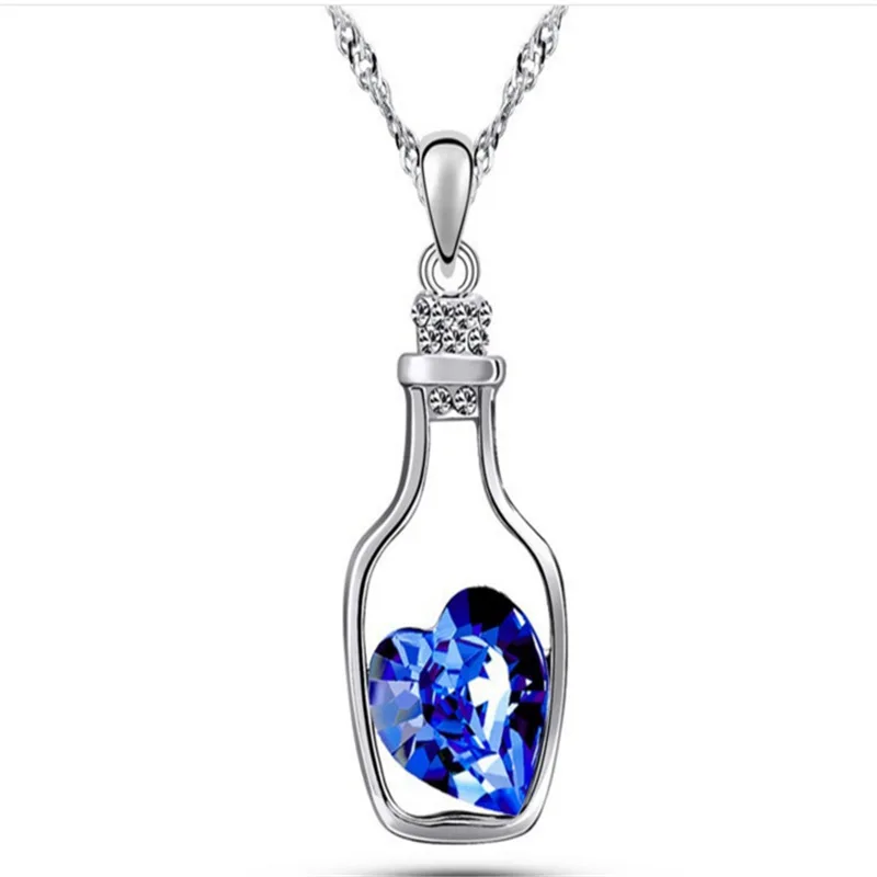 Ожерелье в форме капель воды в форме сердца, ожерелье с кристаллами, ювелирное изделие для девушек, подарок - Окраска металла: T