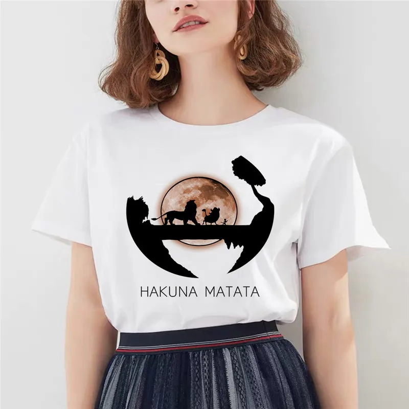 Хакуна матата рубашка Женская Harajuku футболка Летняя графическая печать Топ футболки Модная женская футболка - Цвет: 5665