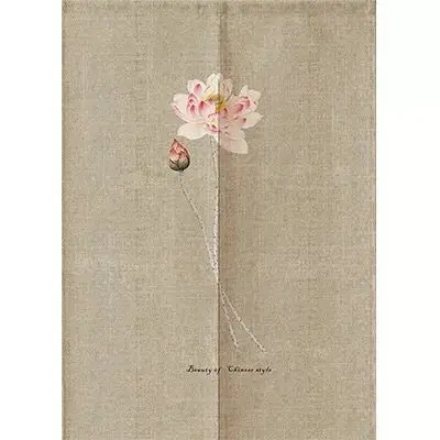 Retro Chinese Style Bedroom Kitchen Partition Curtain Geomantic Shielding Curtain Half Panel Tube Curtain Decoration
