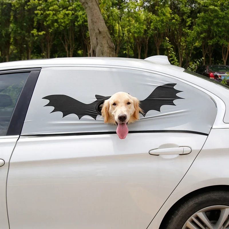 Хэллоуин автомобильные шторы Pet Dogs летучая мышь автомобильные аксессуары козырек от солнца ПЭТ сиденье окно тенты крышка безопасное защитное ограждение