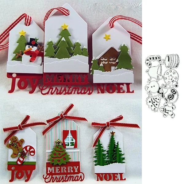 

8Pcs Christmas Metal Cutting Dies Cut Die Mold For Diy Scrapbooking Paper Craft Knife Mould Punch Stencils Craft Die New 2019