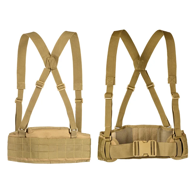 Army Tactical Belt Molle Belt Mens Airsoft Combat Suspender Adjustable