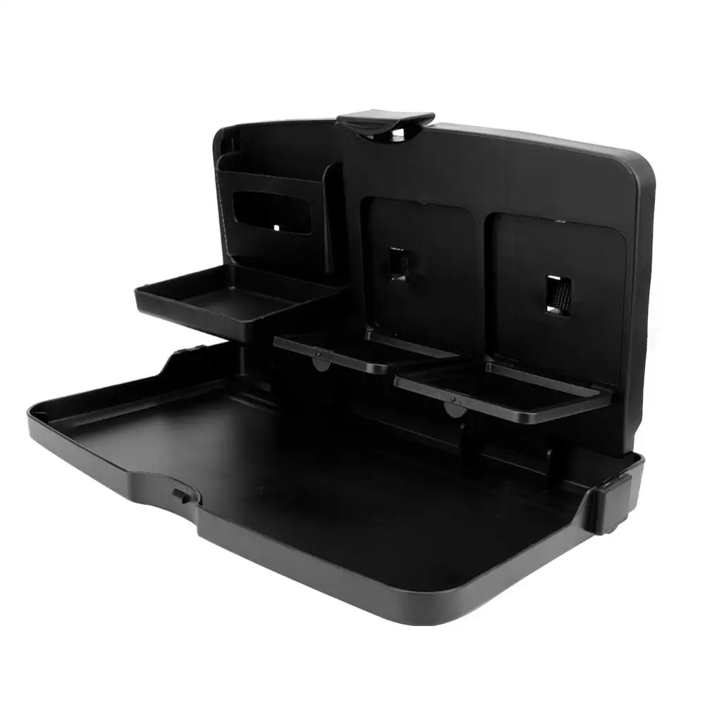 Folding Car Seat Back Tray Auto Dining Table Drink Water Cup Phone