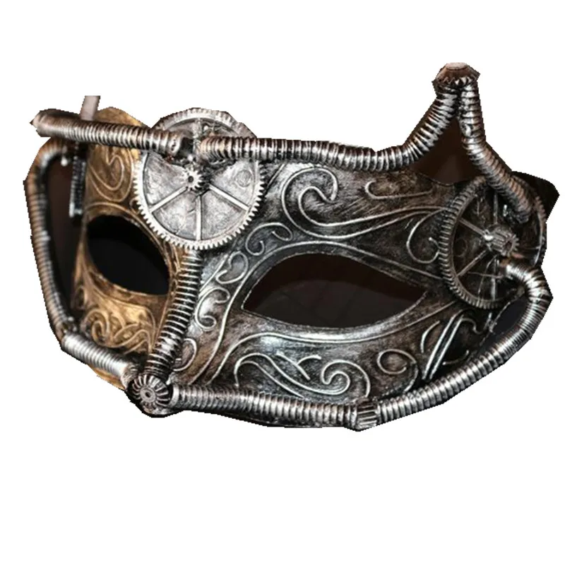 Halloween Venetian Mask Masquerade Princess Men Half face Retro Machine Mask Appreciation Performance Props