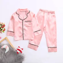 Детские топы с длинными рукавами для маленьких мальчиков и девочек+ штаны, пижамы, комплект одежды для сна, Детская одежда Одежда для мальчиков и девочек детская одежда