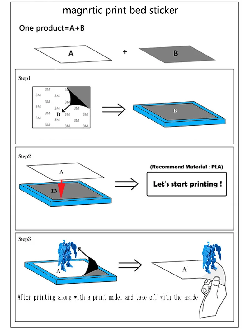 3d принтер печать наклейка сборка поверхность пластина лента магнитная печать кровать лента площадь 235*235 мм для 3d принтера Ender-3/Ender-3X