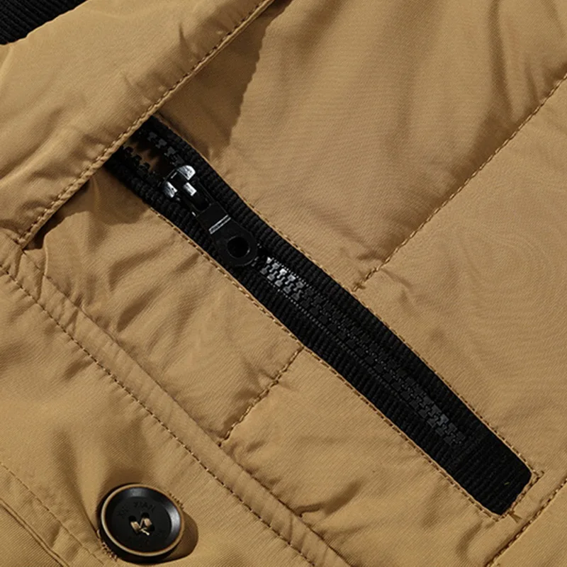 Зимняя куртка мужская повседневная парка на молнии Мужская модная куртка со съемным меховым воротником толстое Мужское пальто с капюшоном Veste Homme размера плюс 3XL