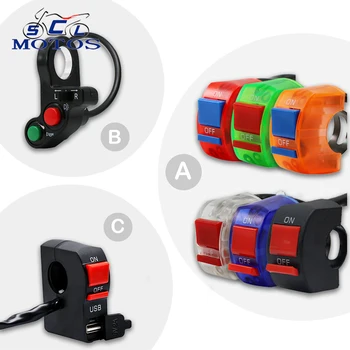 

Sclmotos- Motorcycle Handlebar Flameout Switch ON/OFF Button for Fog Light U5 U7 LED Head Lamp Angel Eyes Light Motor ATV Bike