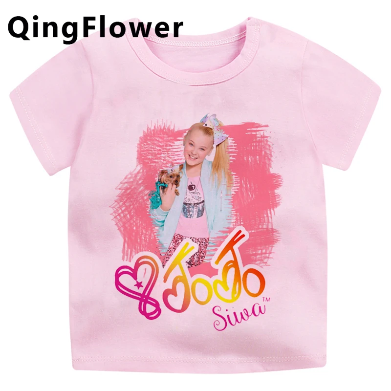 Футболка Jojo Siwa Kawaii Anime Harajuku для девочек Ullzang симпатичная забавная мультяшная
