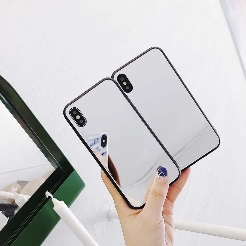 Однотонный зеркальный чехол для телефона для Iphone XS MAX XR X чехол s Frosty Wind glass Shell для IPhone 7 8 6 S Plus чехол