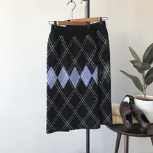 Moo-ru женские юбки с высокой талией, Зимняя юбка, эксклюзивная женская одежда, элегантная цветная Корейская клетчатая юбка
