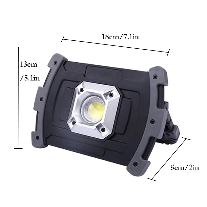 LED COB Portable Spotlight Work Light Fishing Hunting Flashlight USB Camping Lamp Rechargeable FloodlightLantern Searchlight